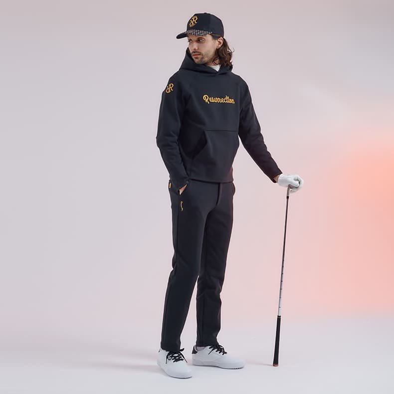 Resurrection . メンズウォームパーカープルオーバー (テラコッタ  