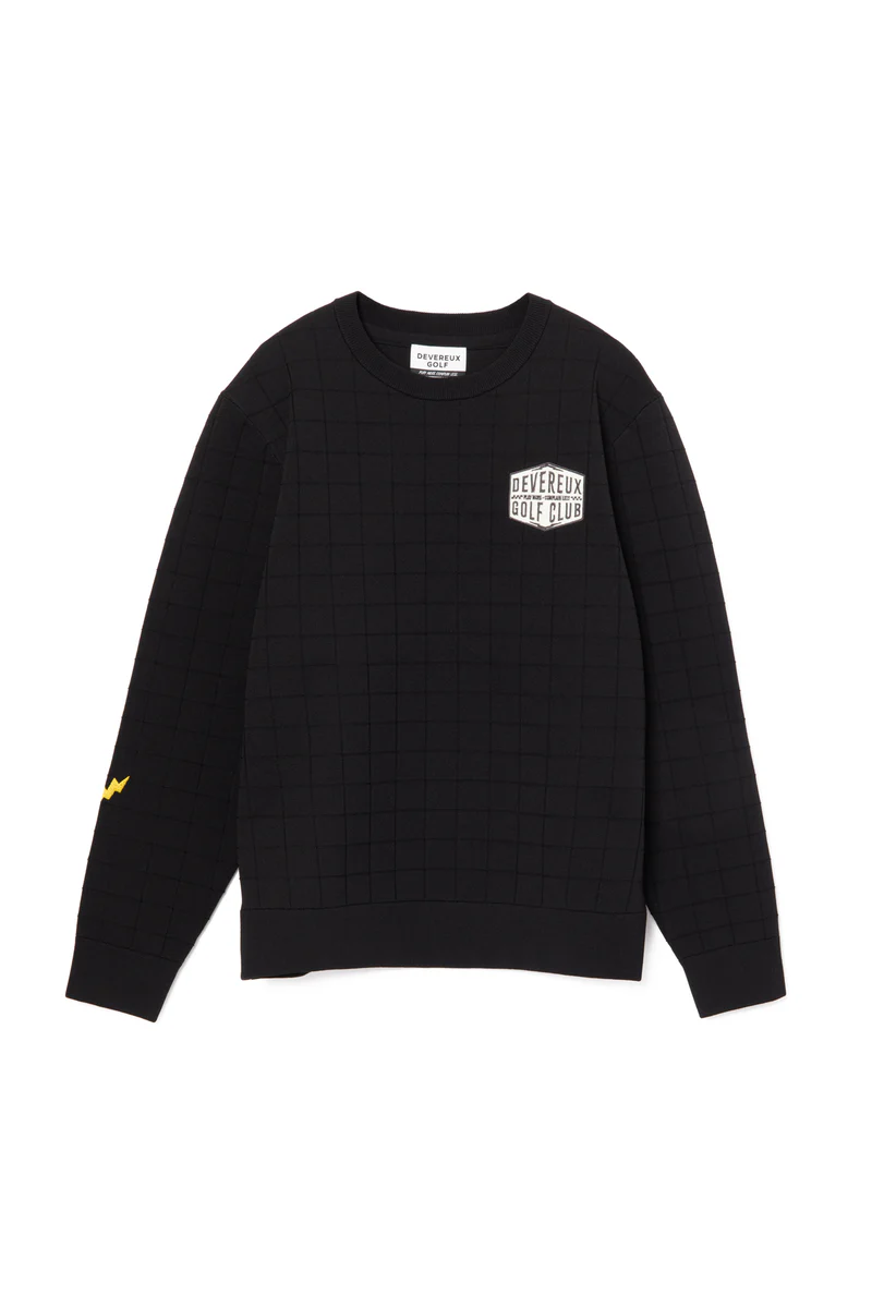 ○★新品未使用　DEVEREUX GOLF　チェッカーリブニット　S　ブラック 新品 未使用 DEVEREUX GOLF（デヴァローゴルフ） チェッカーリブニット
