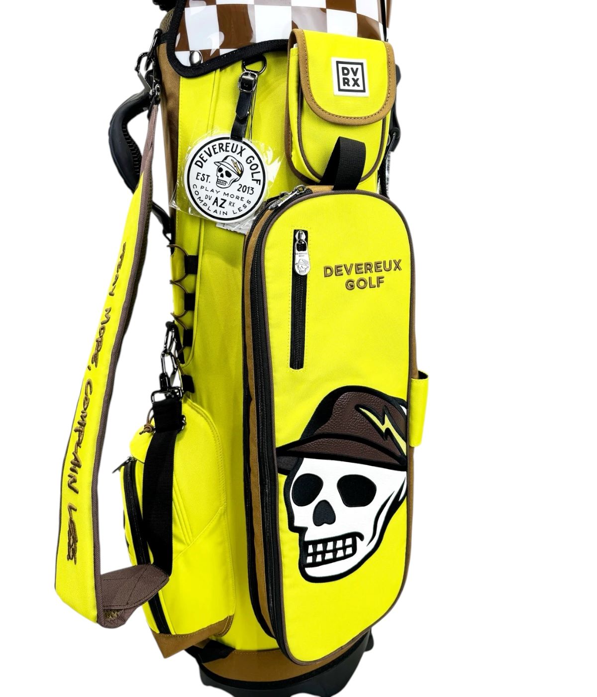 DEVEREUX GOLF / Skull Checker Caddie Bag / 763474857-BROWN
