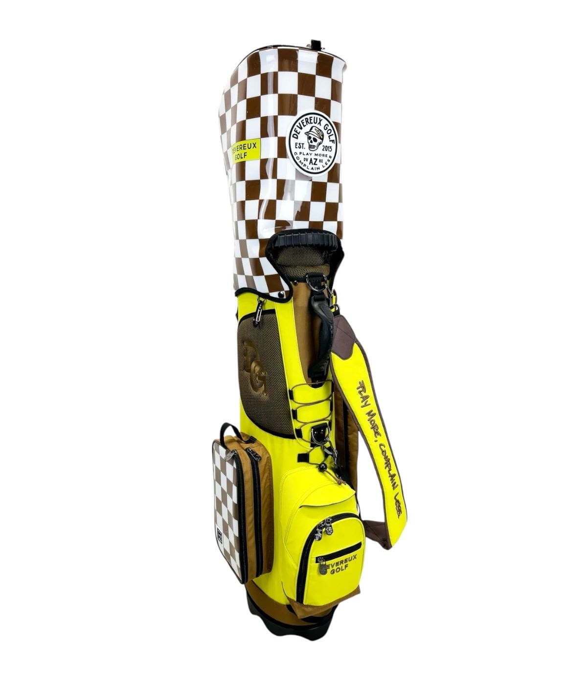 DEVEREUX GOLF / Skull Checker Caddie Bag / 763474857-BROWN