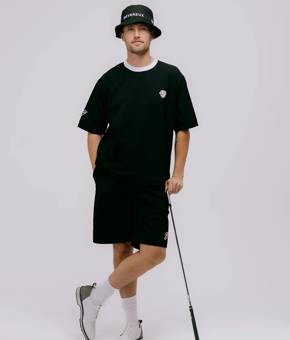 ゴルフ メンズ DEVEREUX トップス 半袖 シャツ カットソー（Sサイズ） DEVEREUX GOLF デバローゴルフ デヴァローゴルフ ゴルフ モックネック