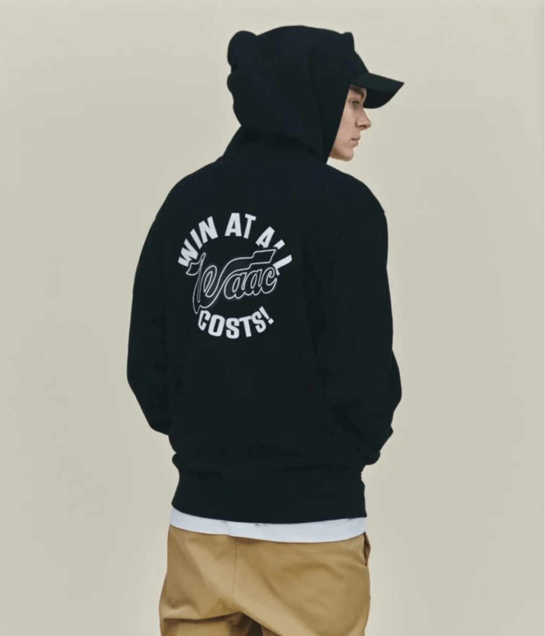 WAAC / 072264015 / ジップアップフーディ / UNISEX- BLACK | BRAND