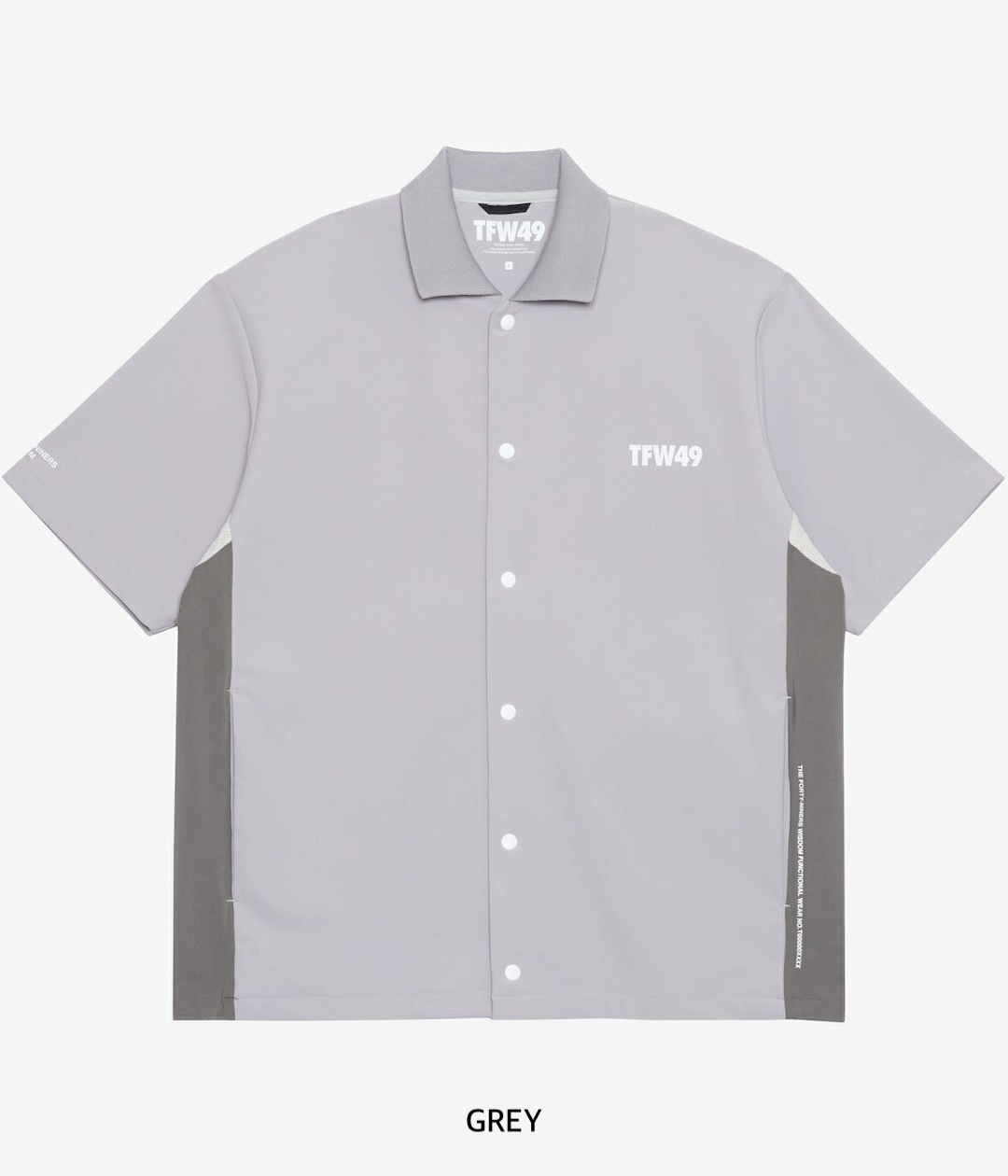 TFW49 グレー Tシャツ XL TFW49 - RELAX MOCK NECK T | モックネックシャツ | ホワイト×グレー