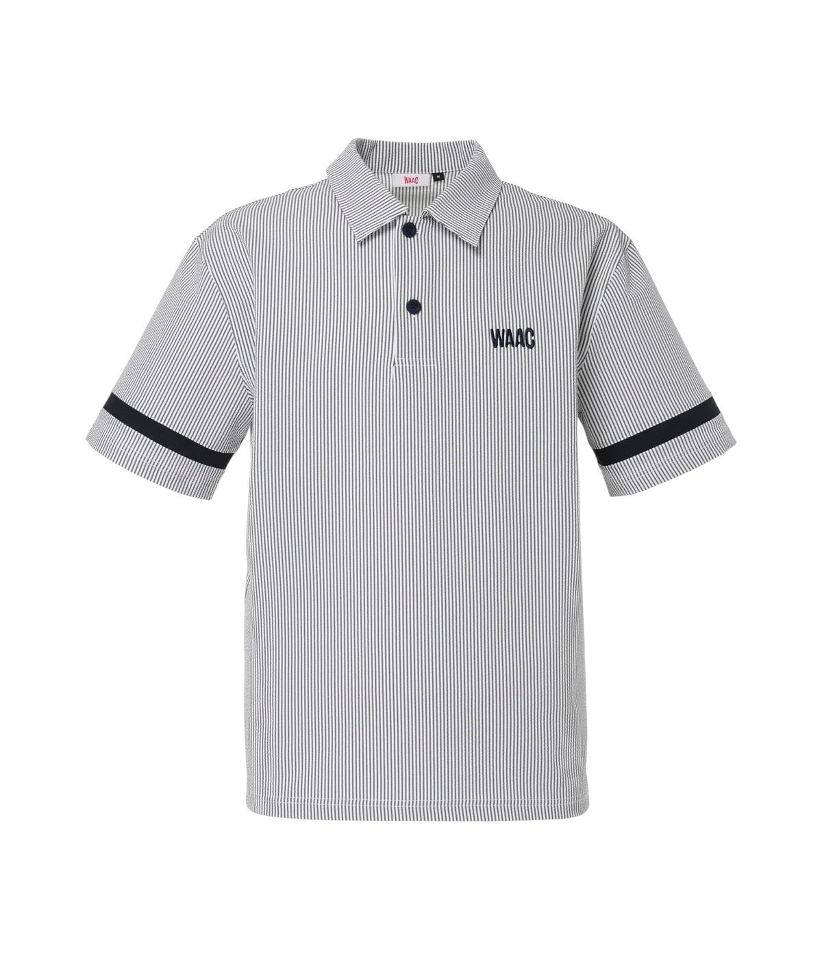 WAAC / 072262040 / シアサッカー ポロシャツ / MENS-ネイビー