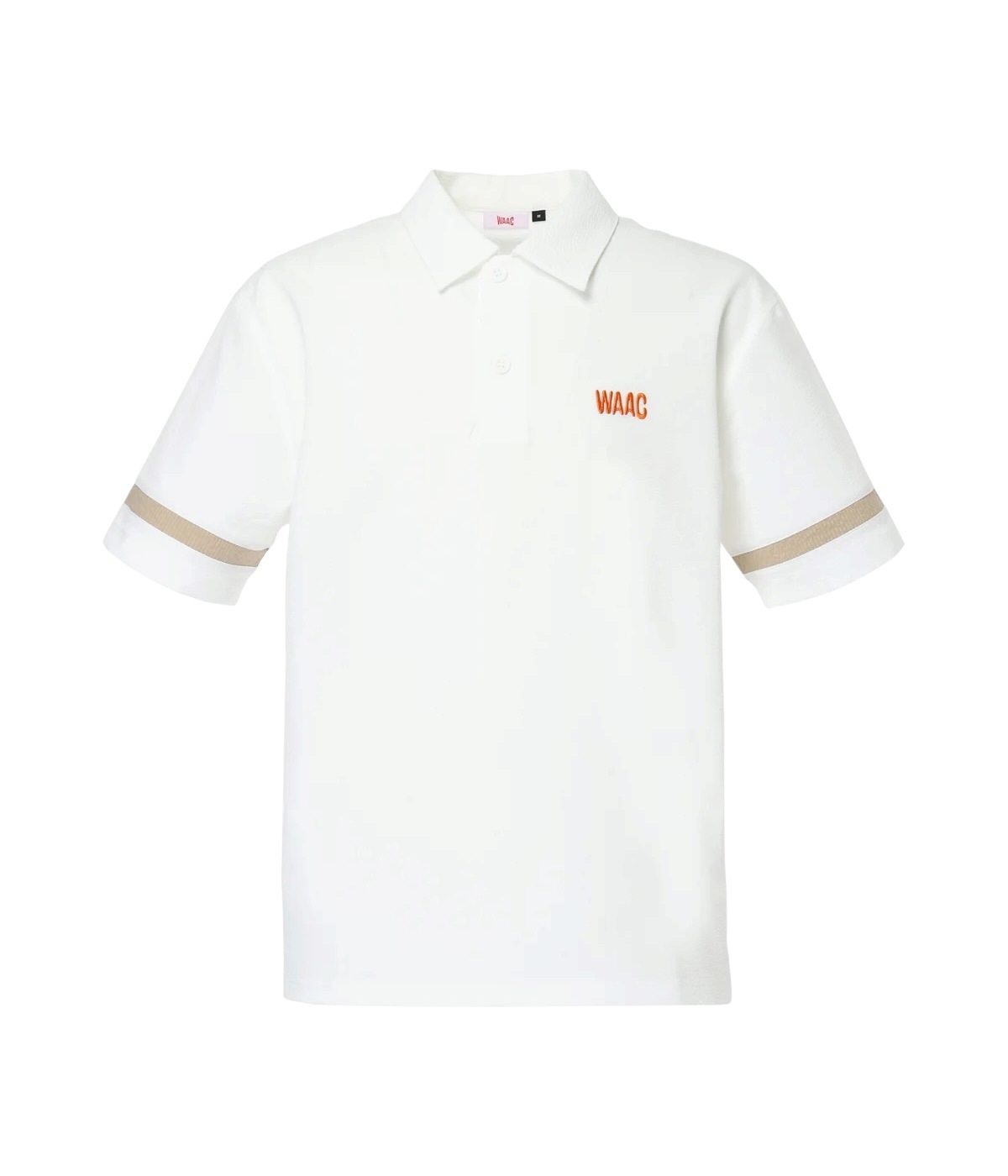 WAAC ポロシャツ ホワイト/オレンジ　s ワック WAAC / 072262040 / シアサッカー ポロシャツ / MENS-ネイビー