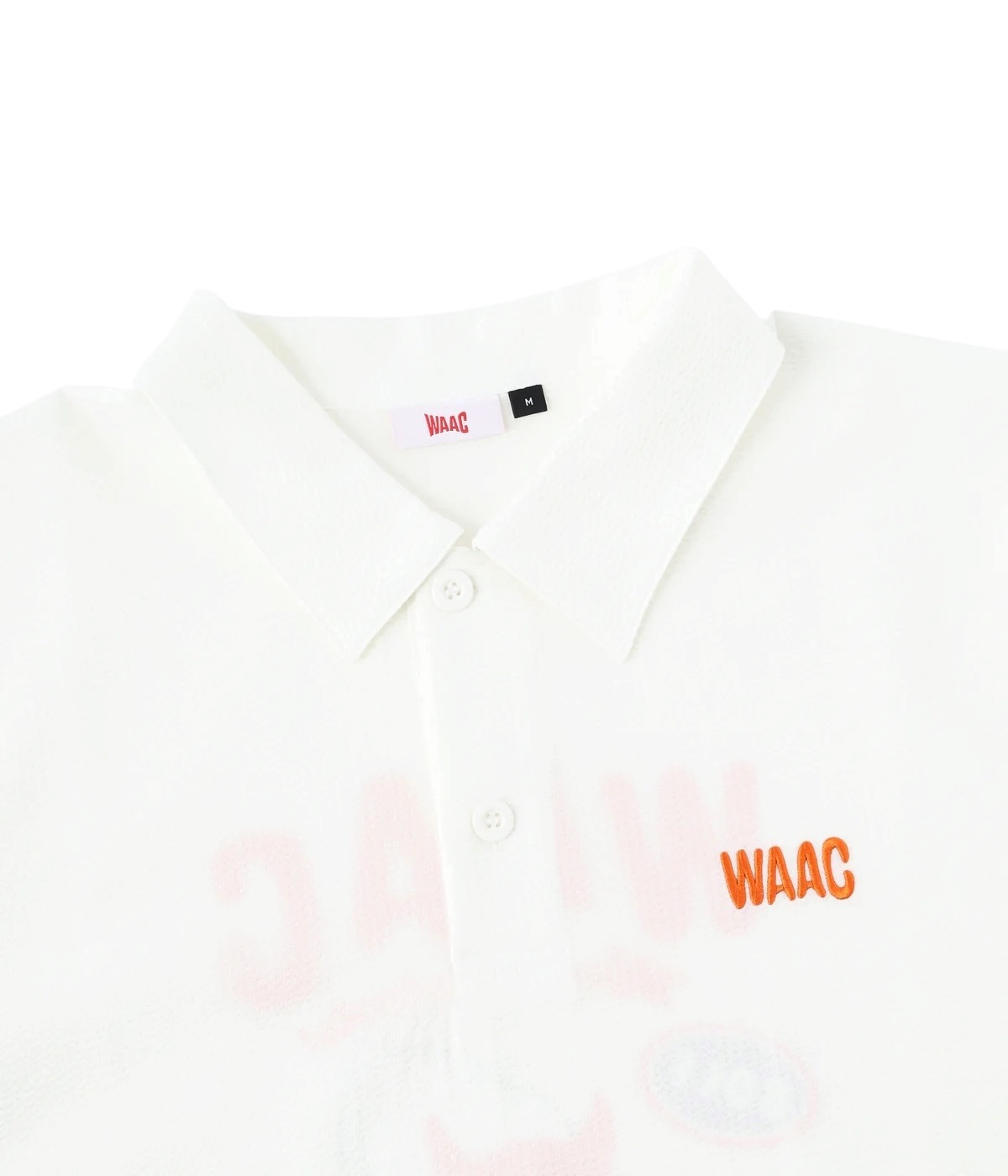WAAC / 072262040 / シアサッカー ポロシャツ / MENS-ネイビー