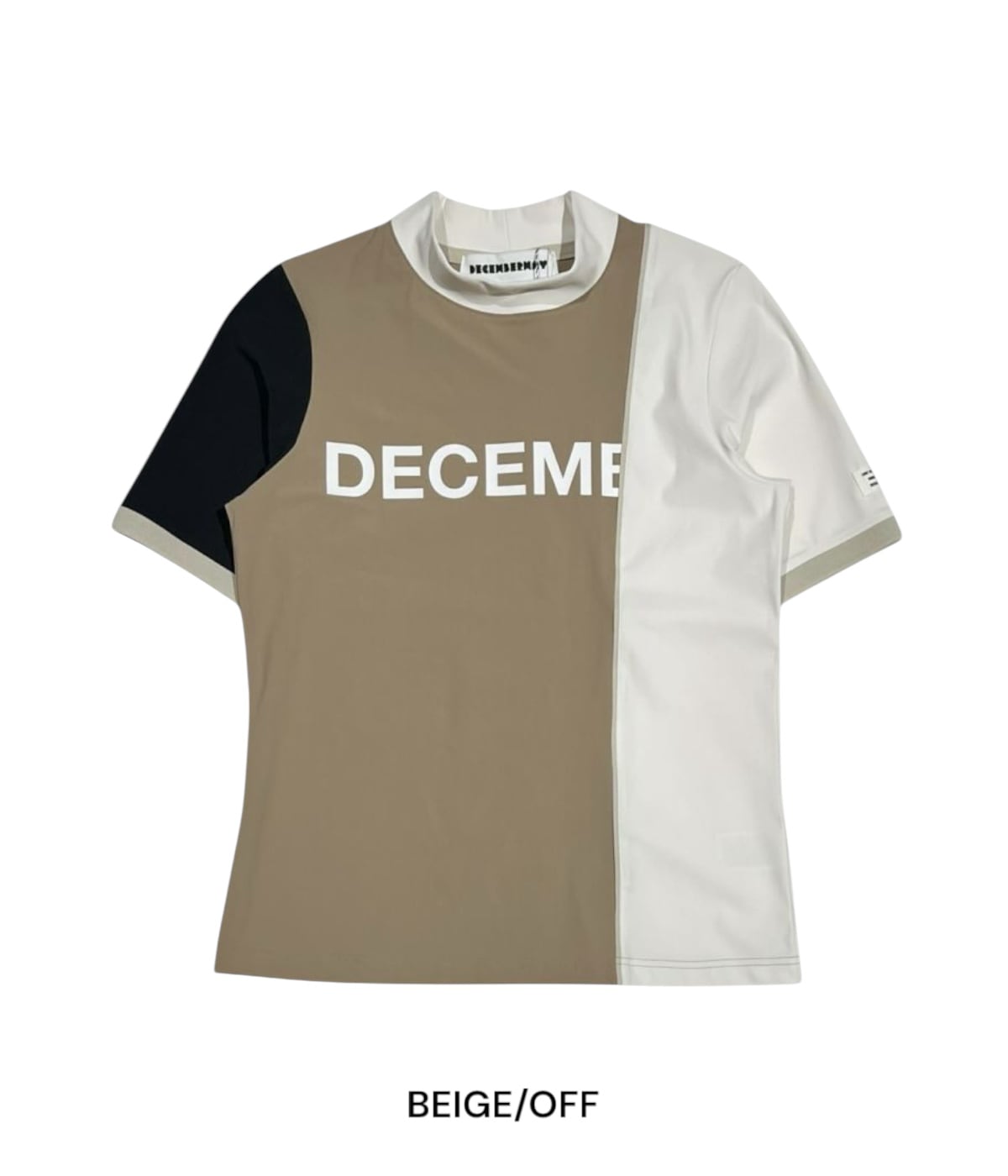 DECEMBERMAY / 2-505-0152 / Bi-color logo mock neck half sleeve