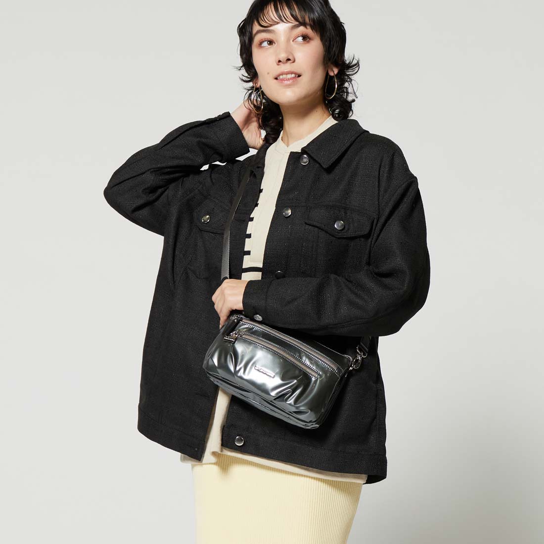 プリュイ ショルダーバッグ Sサイズ （ガンメタリック）