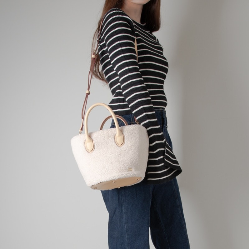 エコファー　バケツハンドバッグ