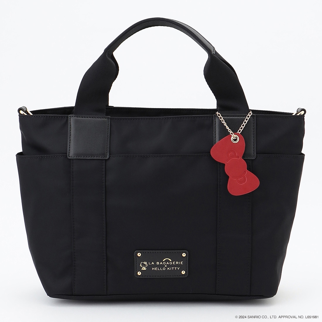 LA BAGAGERIE×HELLO KITTY リボンチャーム付き　デイリートート　Sサイズ