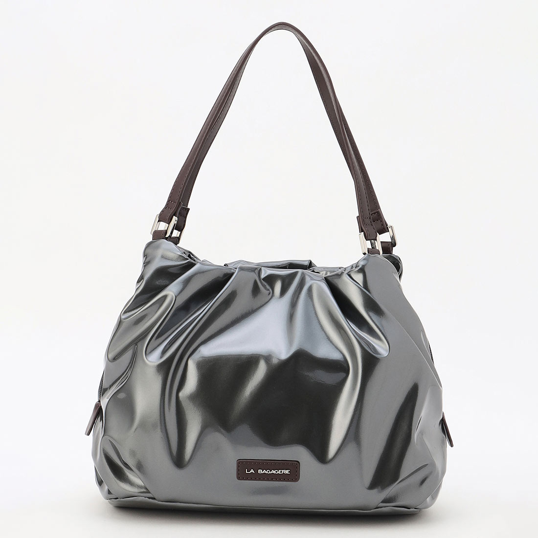 エナメル素材 Wタイプ（内外両面エナメル）インナー Tバック ソフトエナメル2WAYハンドバッグ Mサイズ｜レディースバッグ専門店 LA