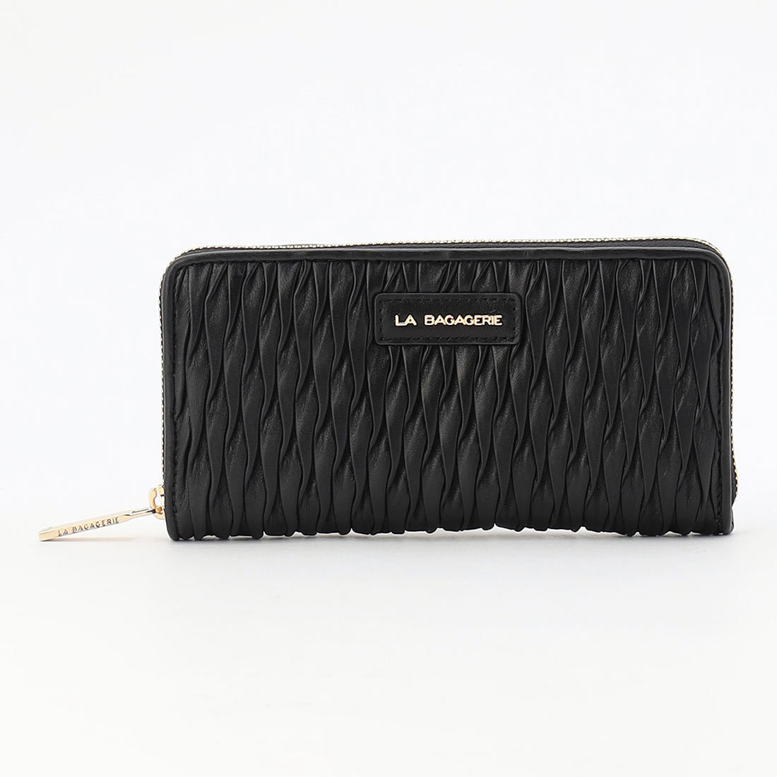 シープレザープリーツ加工ラウンドウォレット