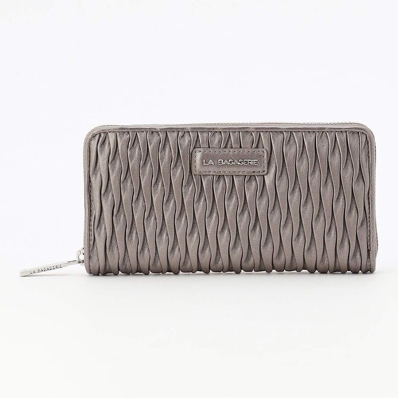 シープレザープリーツ加工ラウンドウォレット