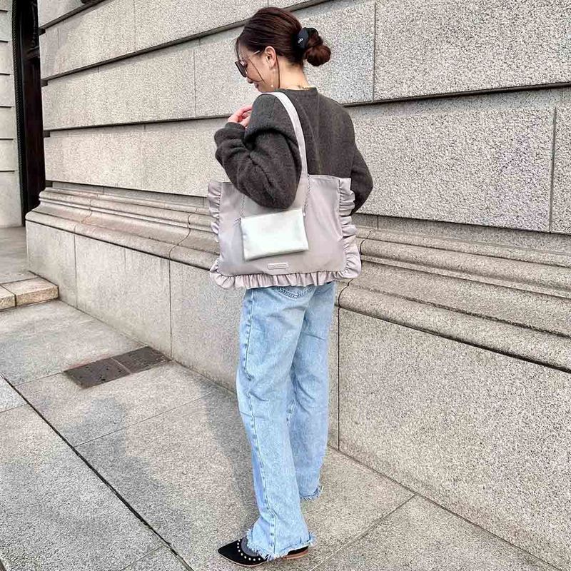 LA BAGAGERIE×Chiyo ポーチ付きフリルエコバッグ