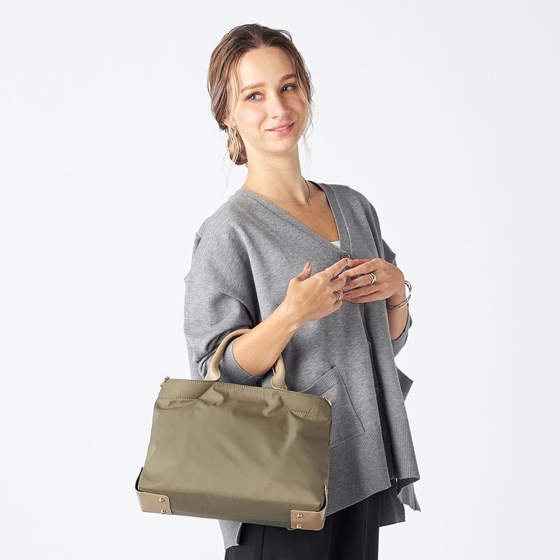 ツイルナイロン×エナメル 2WAYトートバッグ Sサイズ