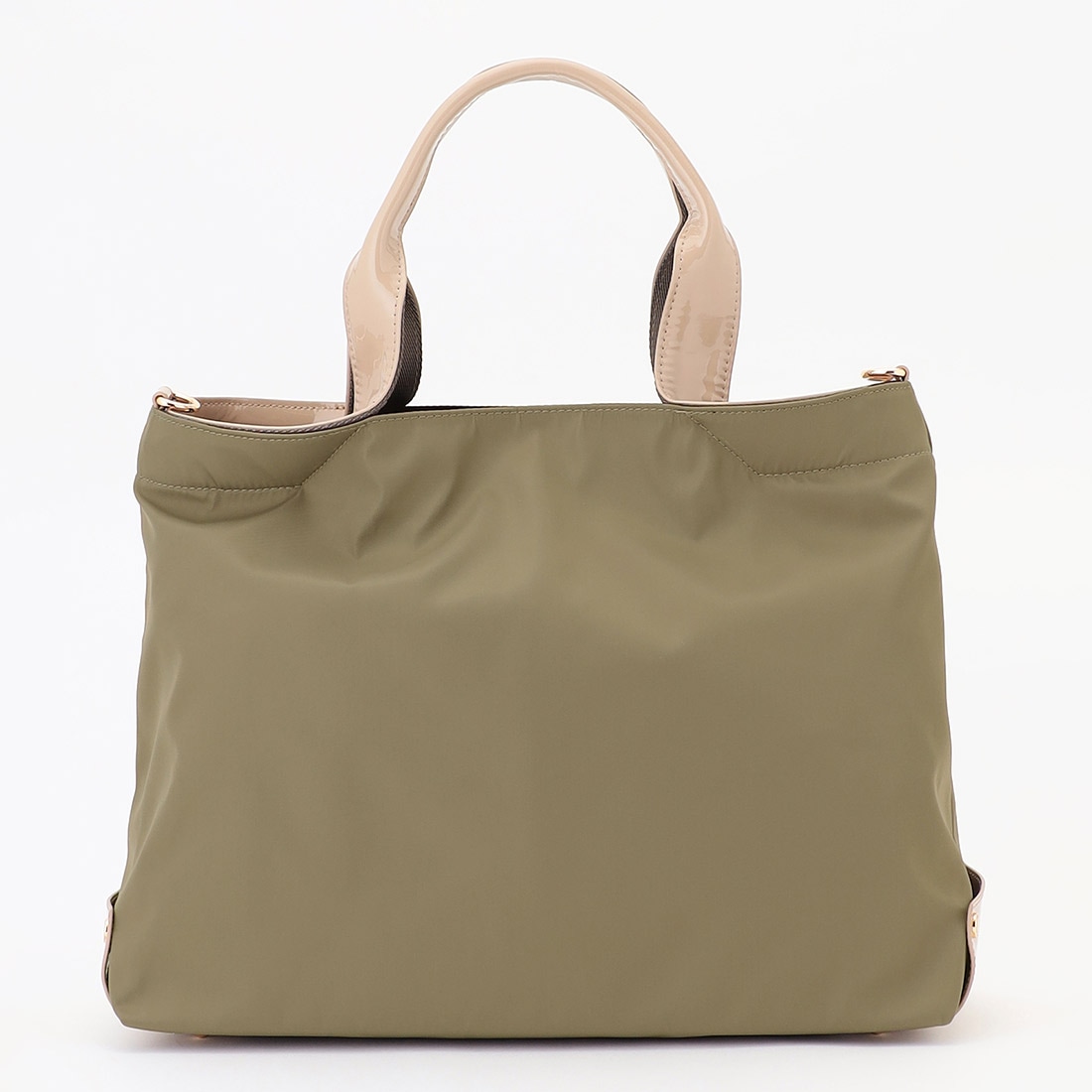 ツイルナイロン×エナメル 2WAYトートバッグ Mサイズ