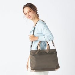 ツイルナイロン×エナメル 2WAYトートバッグ Mサイズ