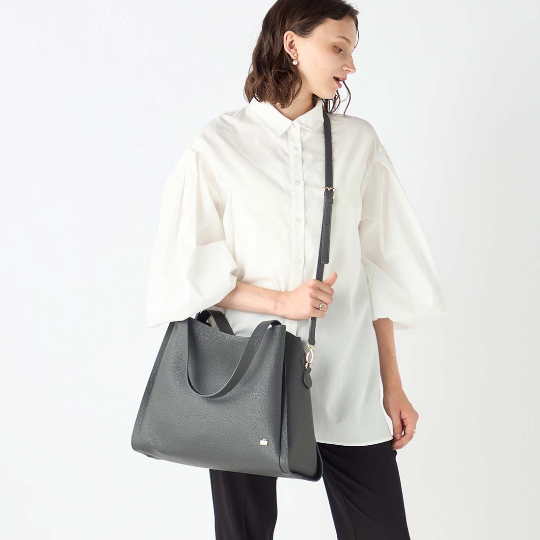 ソフトシュリンク2WAYハンドバッグ large