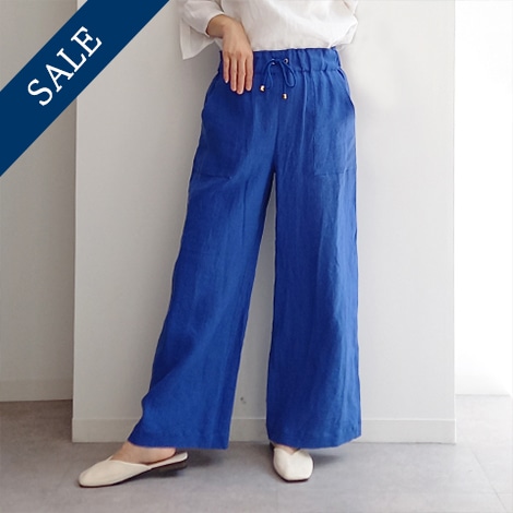 Summer　1/40フレンチリネンキャンパスワッシャーベイカーワイドパンツ【6232790-36】