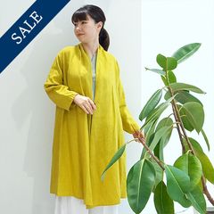 Summer 1/40フレンチリネンキャンパスワッシャーワンボタンロングブラウス 【0232793】