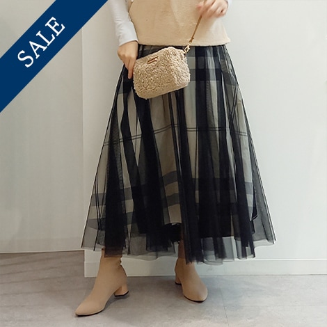 Blue Bee タフタ×ジョーゼットリバーシブルスカート【7235302】