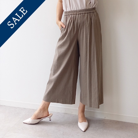 ストレッチリネンワイドパンツ【6224701-36】