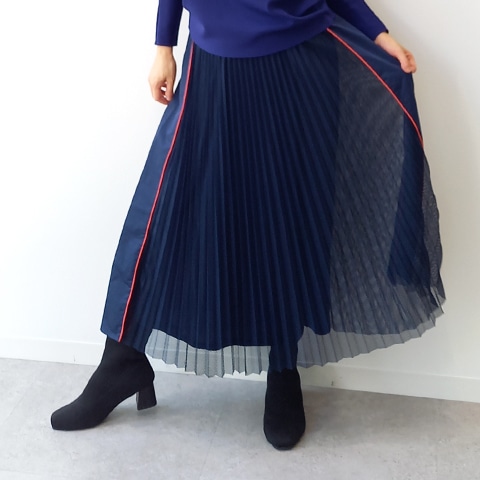 パンチングプリーツ切替スカート【7237301】