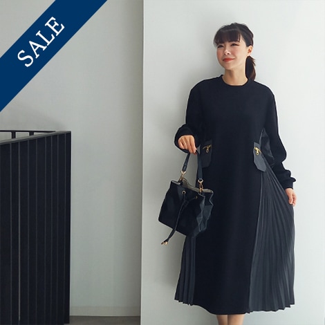 サイトプリーツロングスリーブワンピース【5137301】