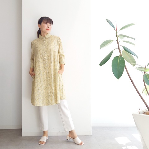 チュニックワンピース プリント前開チュニックワンピース【5136772 】 | ワンピース