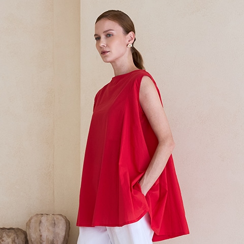 綿Ａラインブラウス【0338301】