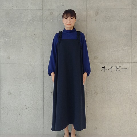 【Aqua】肩シャーリングジャンパースカート【5137790】