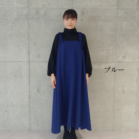 【Aqua】肩シャーリングジャンパースカート【5137790】