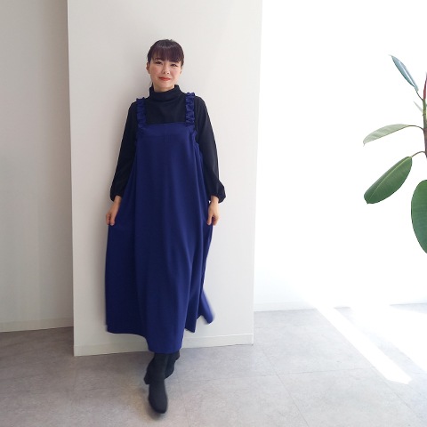 【Aqua】肩シャーリングジャンパースカート【5137790】