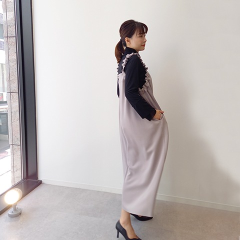 【Aqua】肩シャーリングジャンパースカート【5137790】