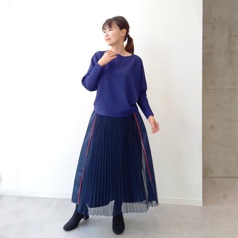 パンチングプリーツ切替スカート【7237301】