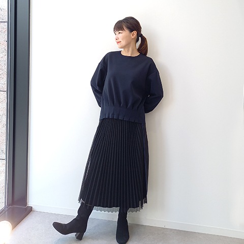 パンチングプリーツ切替スカート【7237301】
