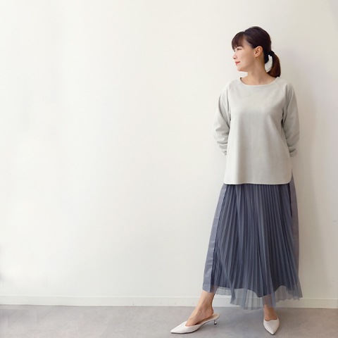 パンチングプリーツ切替スカート【7237301】