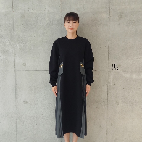 サイトプリーツロングスリーブワンピース【5137301】 | ワンピース