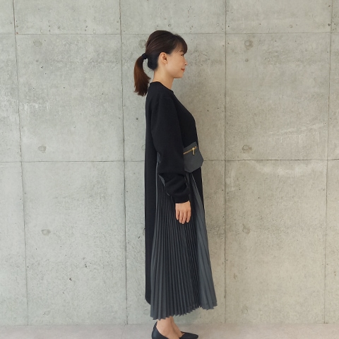 サイトプリーツロングスリーブワンピース【5137301】 | ワンピース