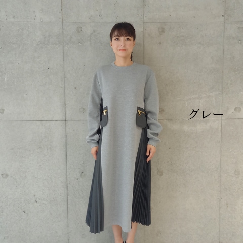 サイトプリーツロングスリーブワンピース【5137301】 | ワンピース