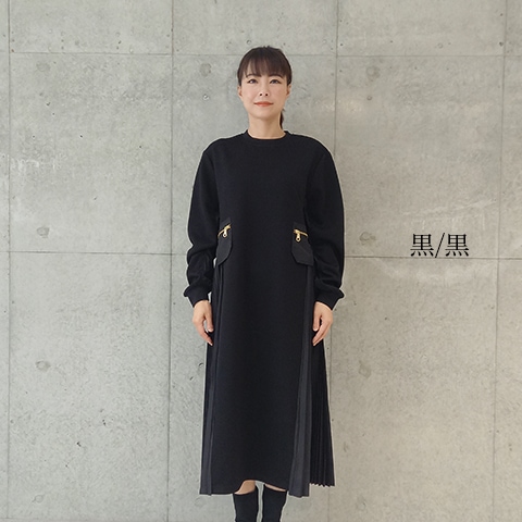 サイトプリーツロングスリーブワンピース【5137301】 | ワンピース