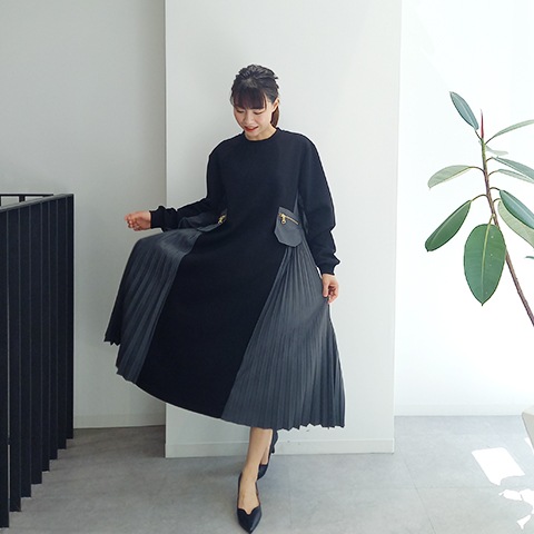 新品　タグ付き　plageRib ロングスリーブ ワンピース 追加》Rib ロングスリーブ ワンピース 3（ワンピース）｜Plage