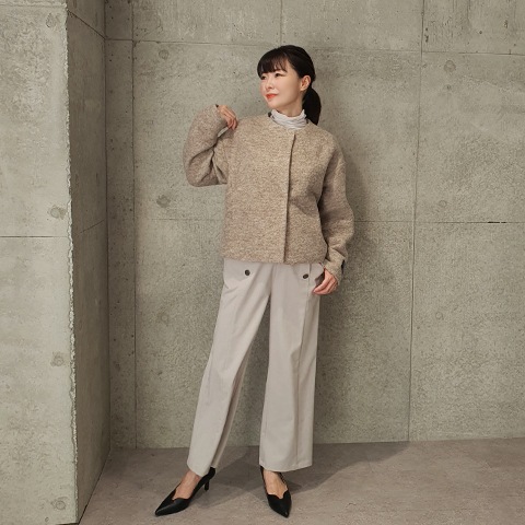 Mac＆Coo】ノーカラーショートウールジャケット【8437790】 | すべての