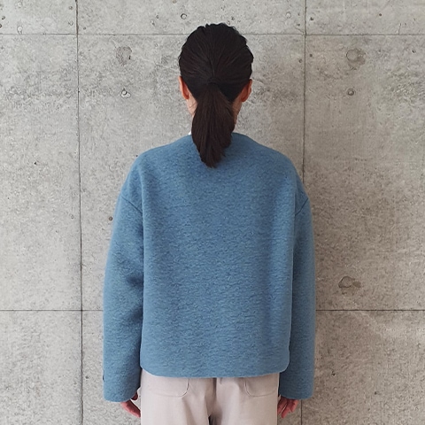 【Mac&Coo】ノーカラーショートウールジャケット【8437790】