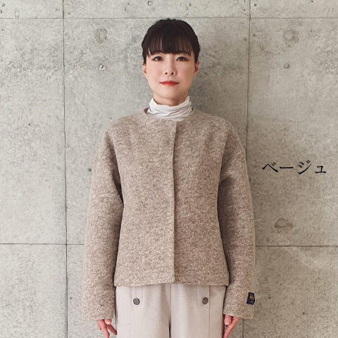 Mac＆Coo】ノーカラーショートウールジャケット【8437790】 | すべての