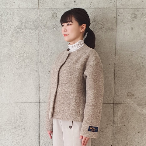 Mac＆Coo】ノーカラーショートウールジャケット【8437790】 | すべての