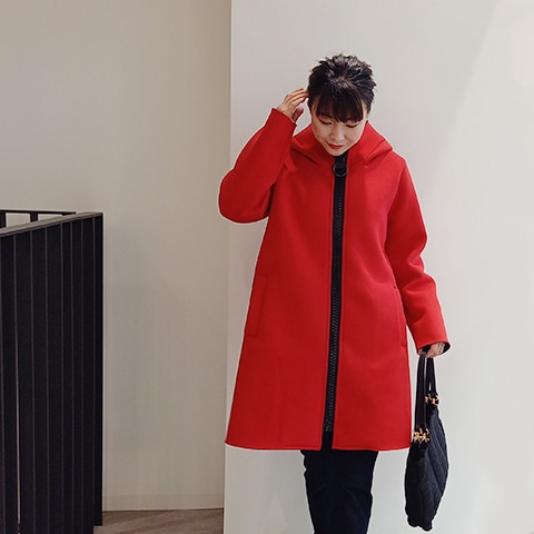2024 Autumn/Winter フード付きスライバーコート 【9535301