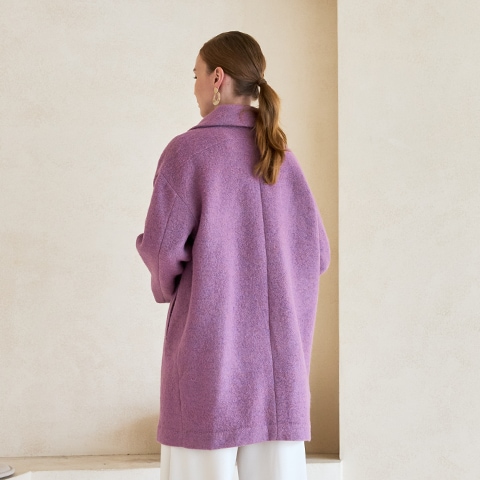 ウール コート ワンピース パープル フリー ハンドメイド Mac＆Coo】テーラード変型ウールコート【9437791】 | すべての商品