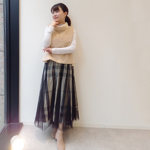 Blue Bee タフタ×ジョーゼットリバーシブルスカート【7235302】