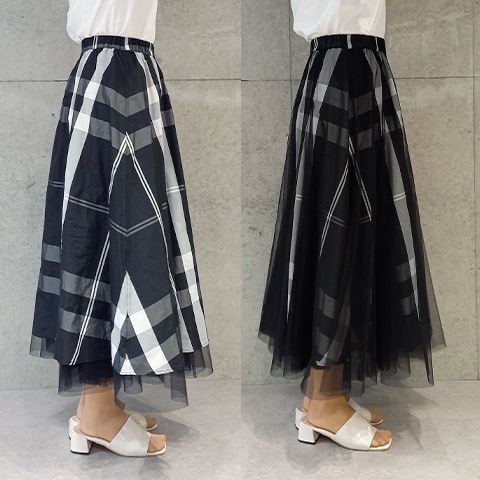 Blue Bee タフタ×ジョーゼットリバーシブルスカート【7235302】